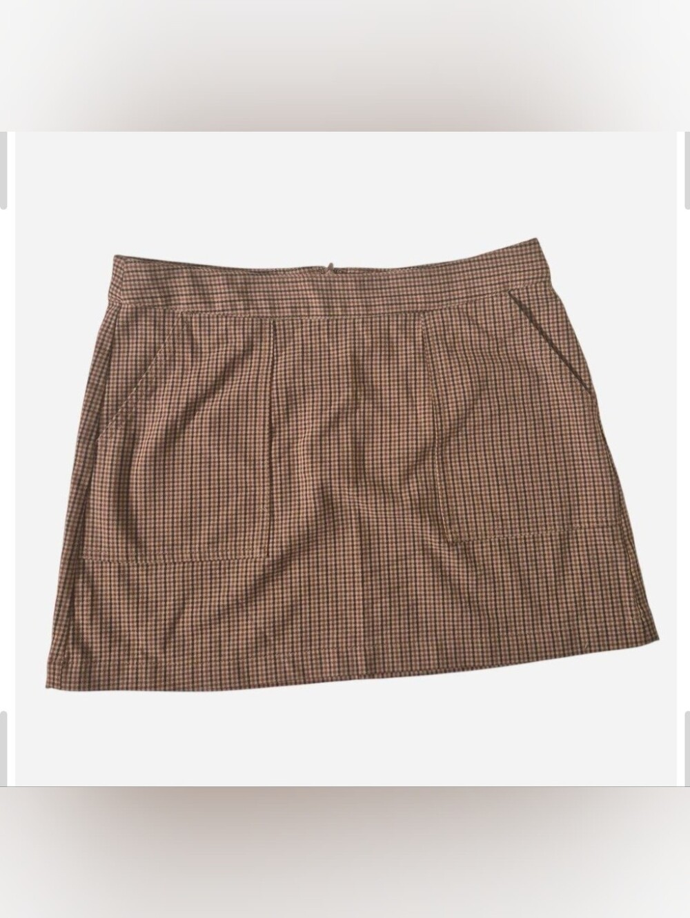a new day Brown Check Mini Skirt M